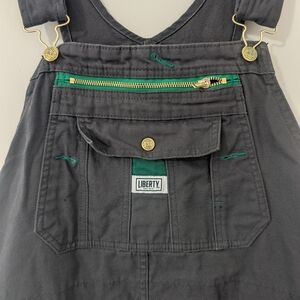 Liberty Gray Overalls with Green Accents
